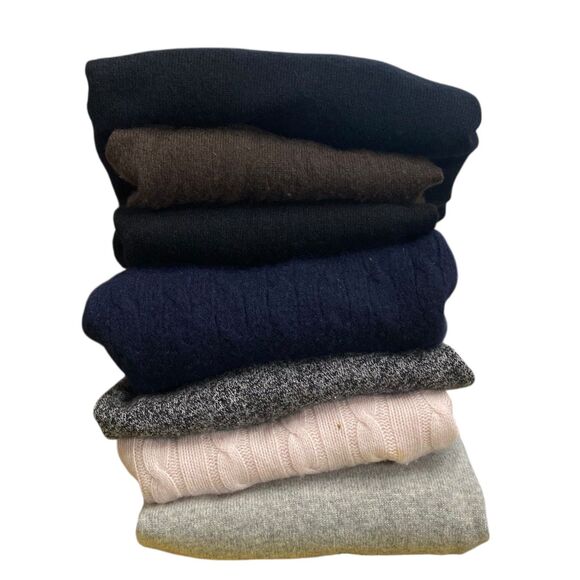 Lot of 7 100% Cashmere Scrap Bundle Cutter Upcycle Craft Recycle DIY 3 lb 3oz - Picture 1 of 15
